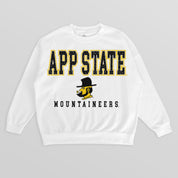 APPALACHIAN STATE MOUNTAINEERS FREESTYLE PREMIUM FLEECE DROP SHOULDER CREWNECK PULLOVER