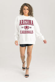 ARIZONA CARDINALS TIMELESS TRIUMPH PREMIUM FLEECE DROP SHOULDER CREWNECK PULLOVER