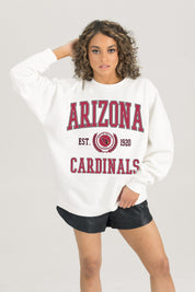 ARIZONA CARDINALS TIMELESS TRIUMPH PREMIUM FLEECE DROP SHOULDER CREWNECK PULLOVER
