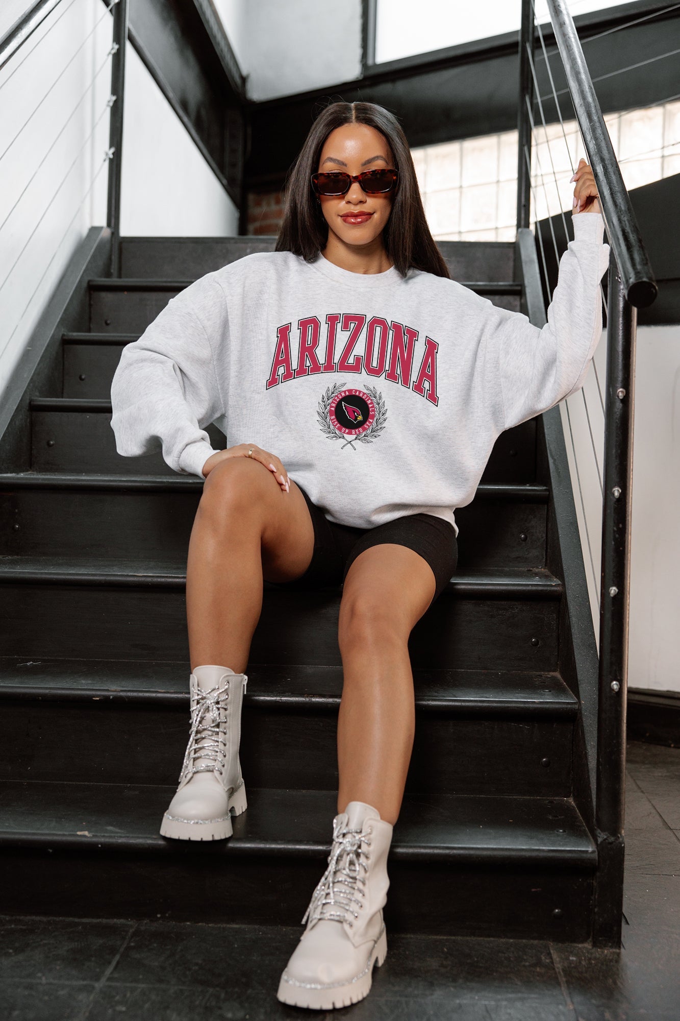 ARIZONA CARDINALS TRADITION REFINED PREMIUM FLEECE CREWNECK PULLOVER