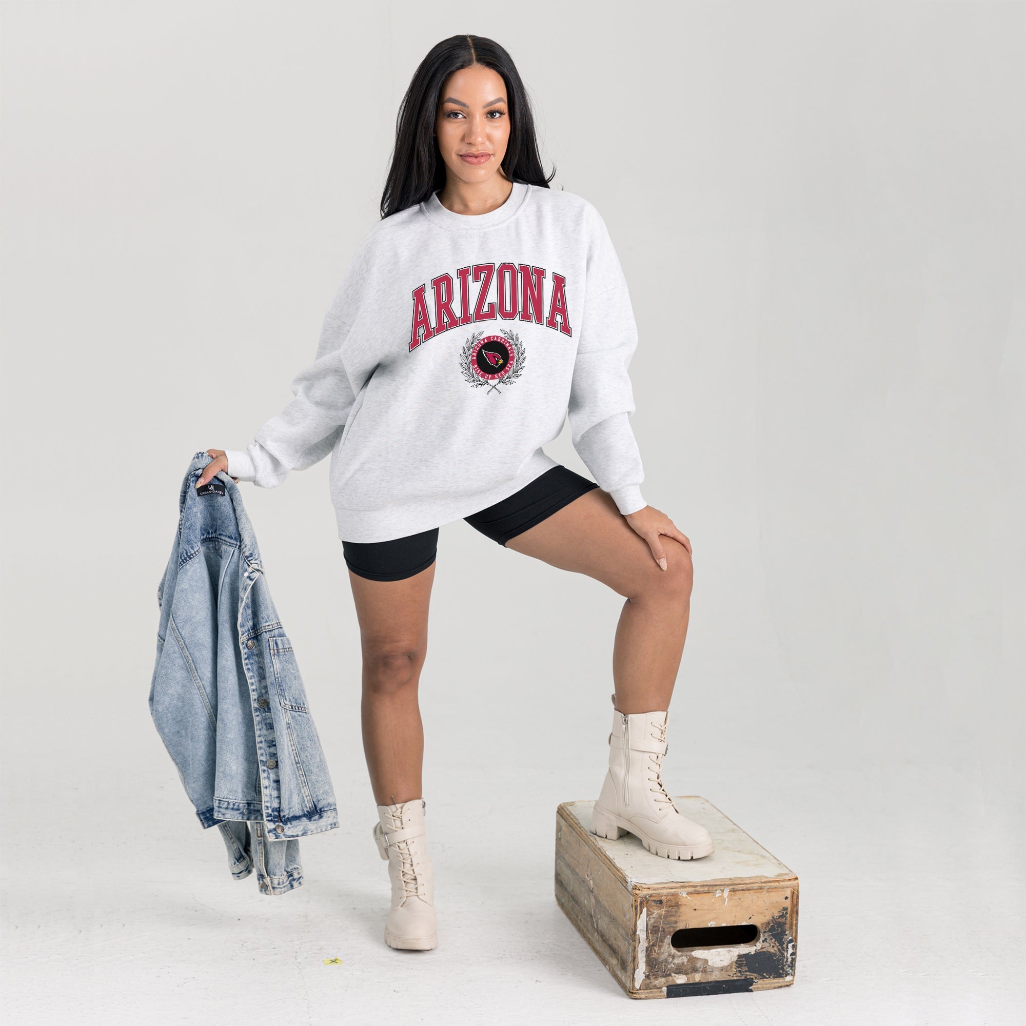 ARIZONA CARDINALS TRADITION REFINED PREMIUM FLEECE CREWNECK PULLOVER