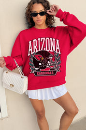 ARIZONA CARDINALS CLASSIC ARCHIVES PREMIUM FLEECE DROP SHOULDER CREWNECK PULLOVER