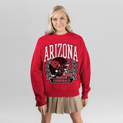 ARIZONA CARDINALS CLASSIC ARCHIVES PREMIUM FLEECE DROP SHOULDER CREWNECK PULLOVER