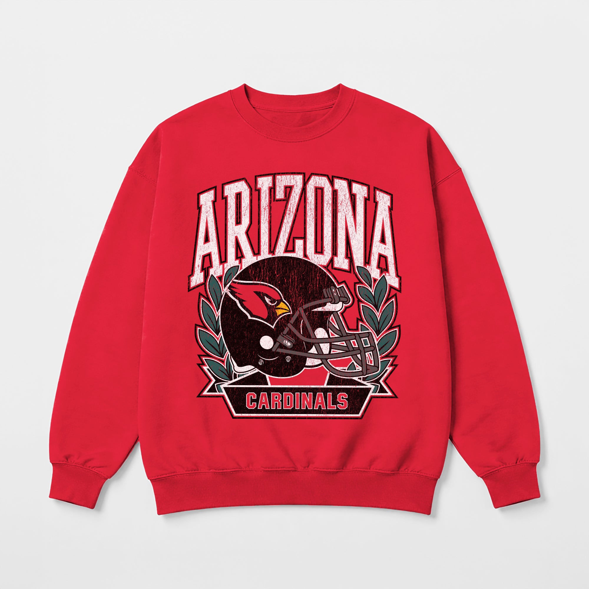 ARIZONA CARDINALS CLASSIC ARCHIVES PREMIUM FLEECE DROP SHOULDER CREWNECK PULLOVER