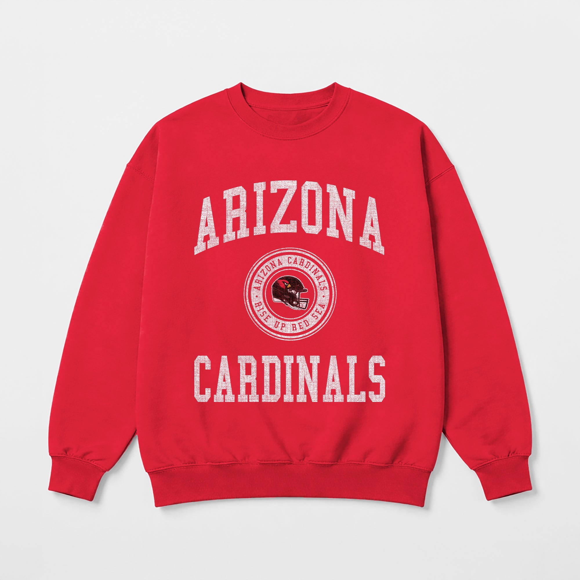 ARIZONA CARDINALS PRIME PLAY PREMIUM FLEECE DROP SHOULDER CREWNECK PULLOVER