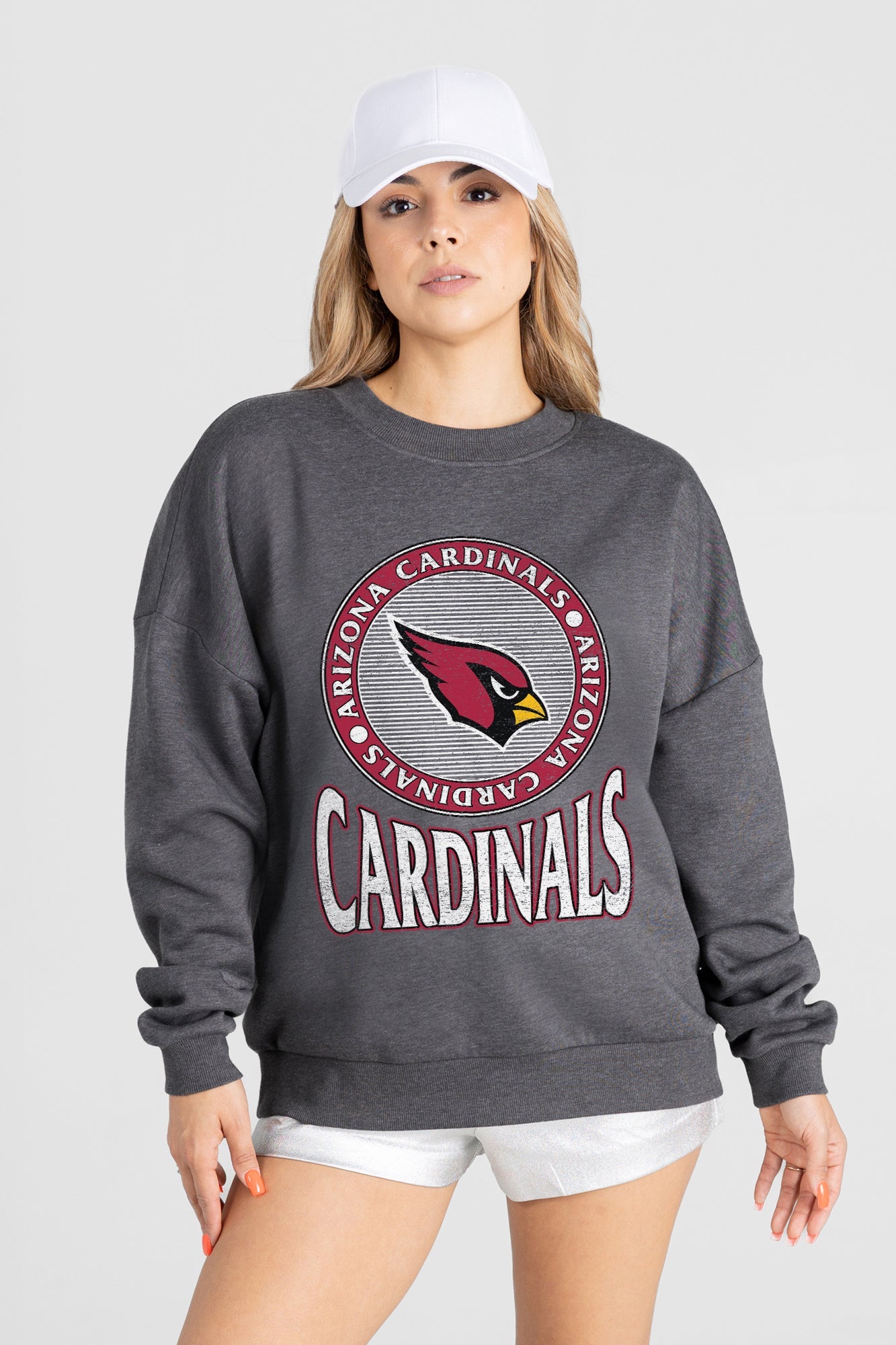 ARIZONA CARDINALS SATURDAY SEAL PREMIUM FLEECE DROP SHOULDER CREWNECK PULLOVER