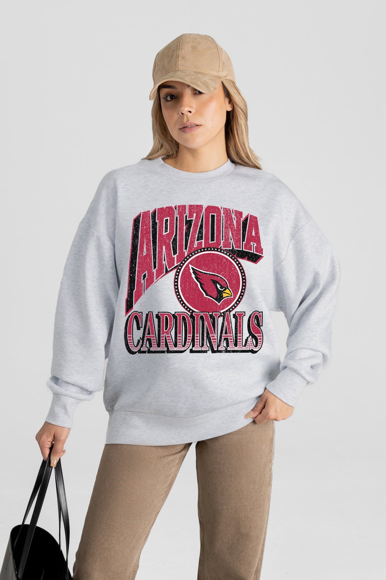 ARIZONA CARDINALS GAME ON PREMIUM FLEECE DROP SHOULDER CREWNECK PULLOVER