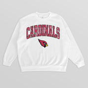 ARIZONA CARDINALS SWEET PLAY PREMIUM FLEECE DROP SHOULDER CREWNECK PULLOVER