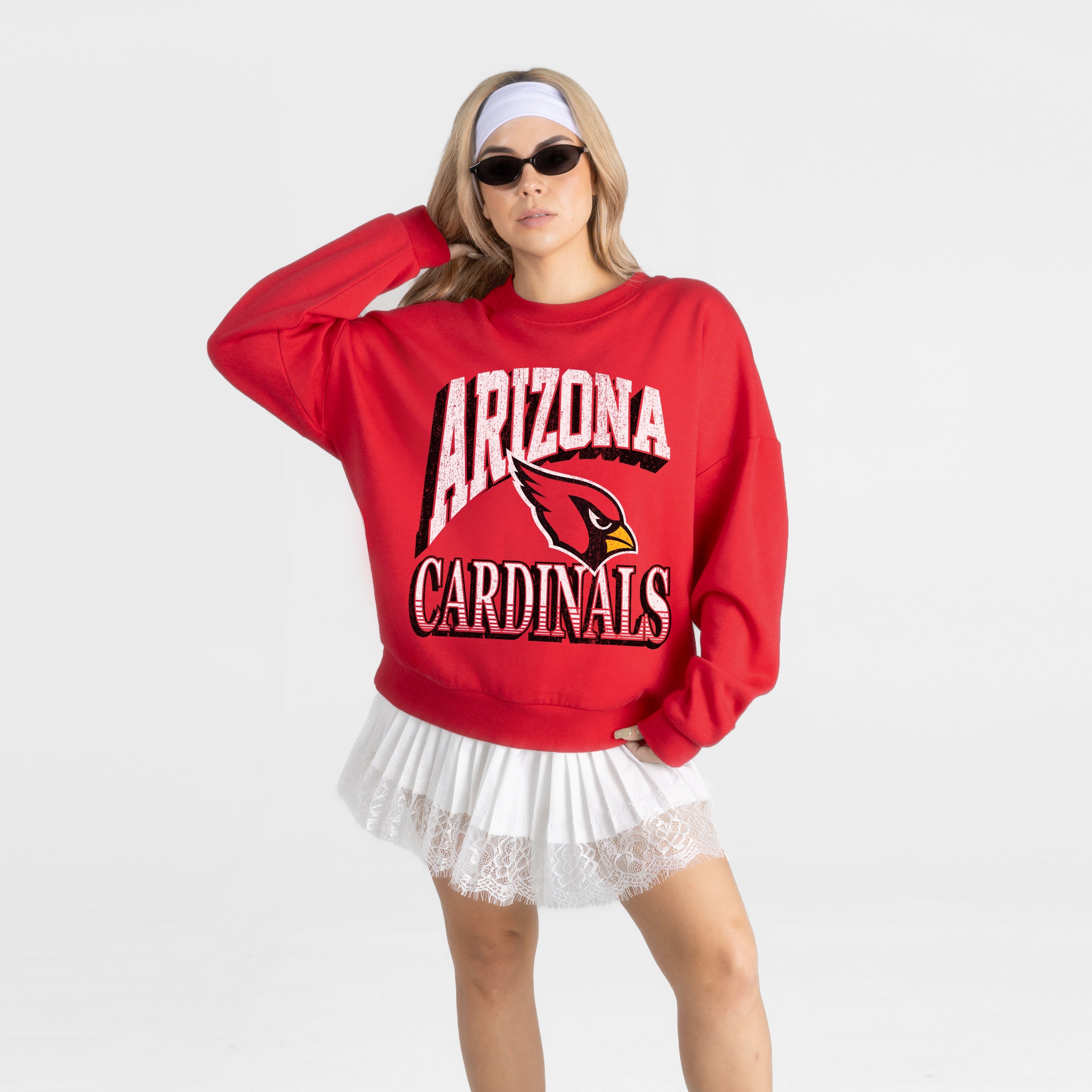 ARIZONA CARDINALS MAIN CHARACTER PREMIUM FLEECE DROP SHOULDER CREWNECK PULLOVER