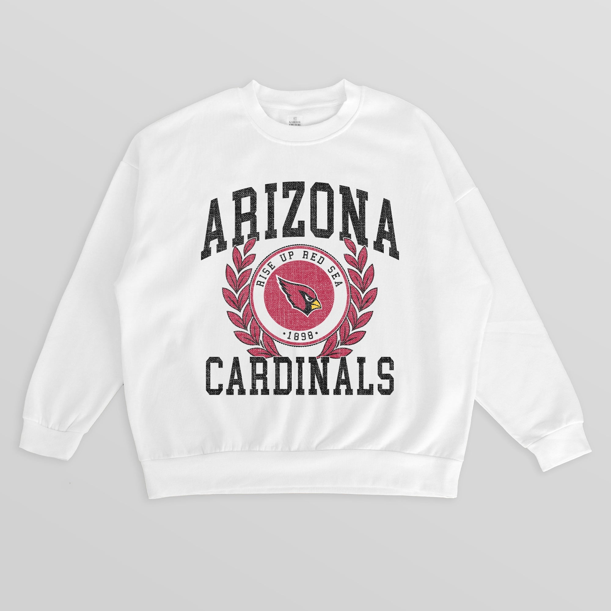 ARIZONA CARDINALS GOLD STANDARD PREMIUM FLEECE DROP SHOULDER CREWNECK PULLOVER