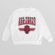 ARKANSAS RAZORBACKS SWIFT STRIKE PREMIUM FLEECE DROP SHOULDER CREWNECK PULLOVER