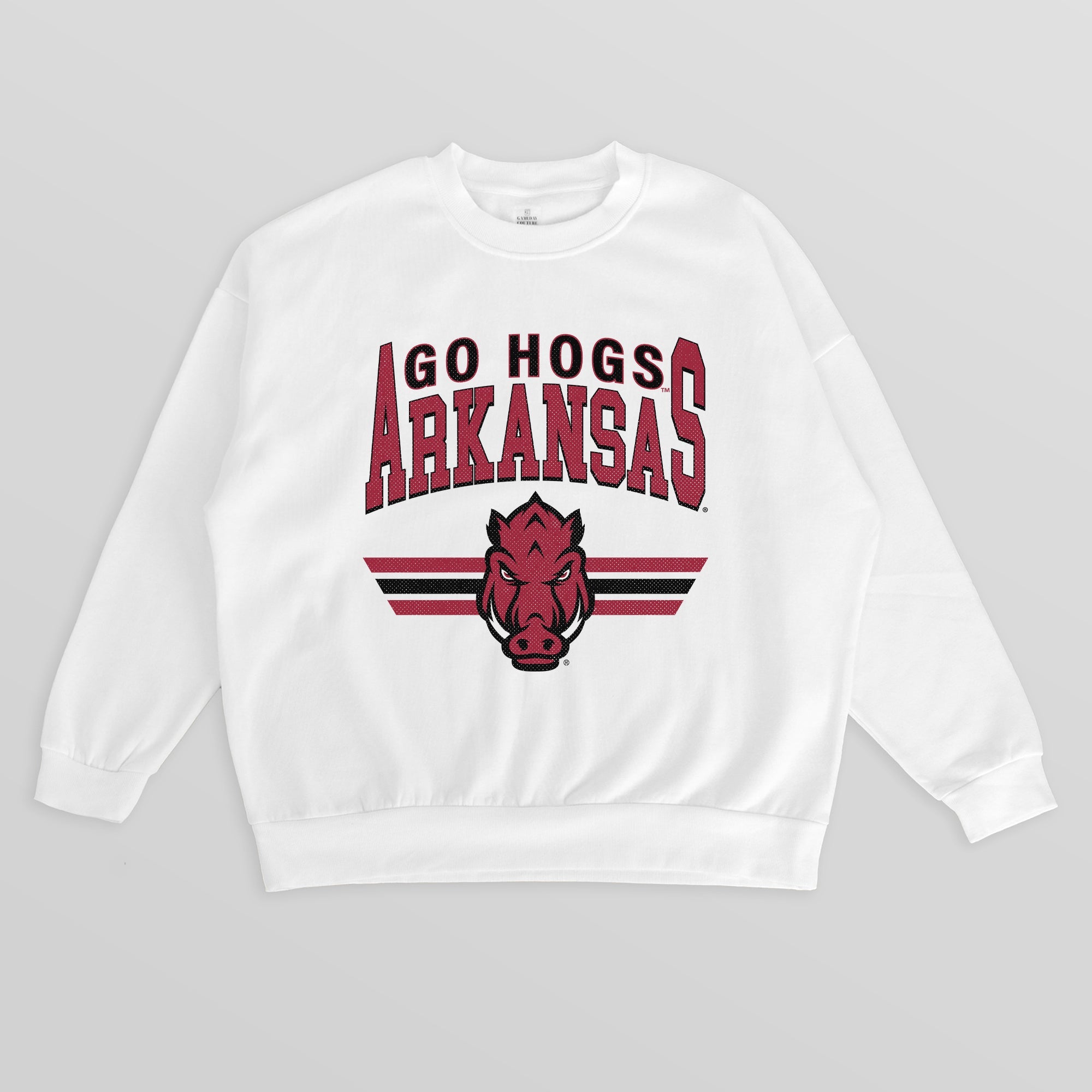 ARKANSAS RAZORBACKS SWIFT STRIKE PREMIUM FLEECE DROP SHOULDER CREWNECK PULLOVER