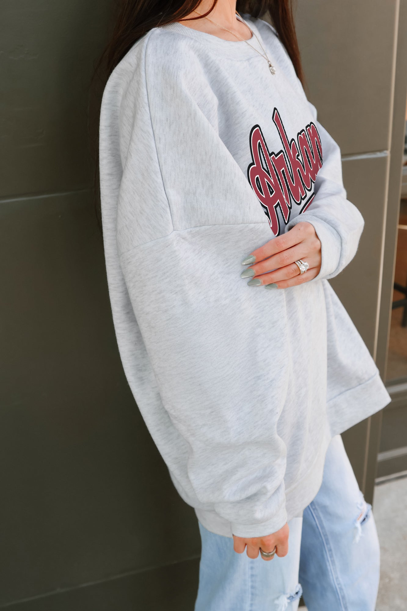 ARKANSAS RAZORBACKS CLASSIC WIN PREMIUM FLEECE CREWNECK PULLOVER