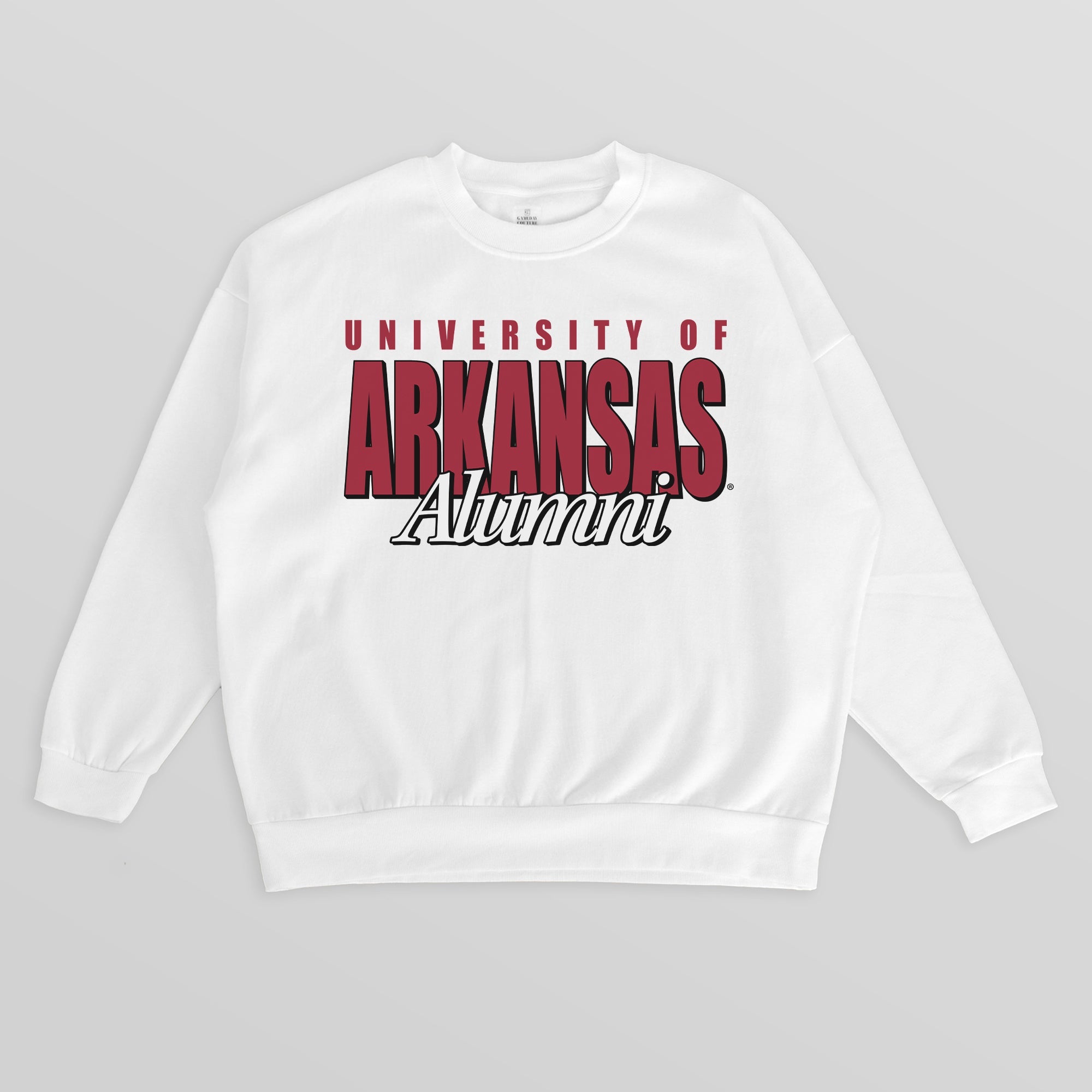 ARKANSAS RAZORBACKS ALUMNI ERA PREMIUM DROP SHOULDER FLEECE CREWNECK PULLOVER
