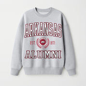ARKANSAS RAZORBACKS DEGREE UNLOCKED PREMIUM DROP SHOULDER FLEECE CREWNECK PULLOVER
