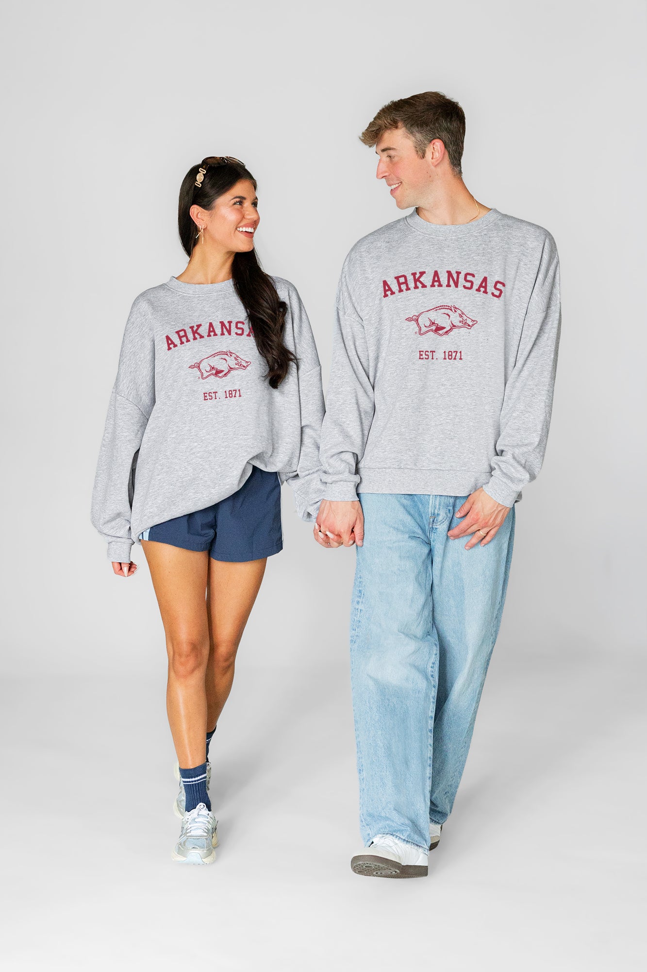 ARKANSAS RAZORBACKS CAMPUS ENERGY PREMIUM FLEECE CREWNECK PULLOVER
