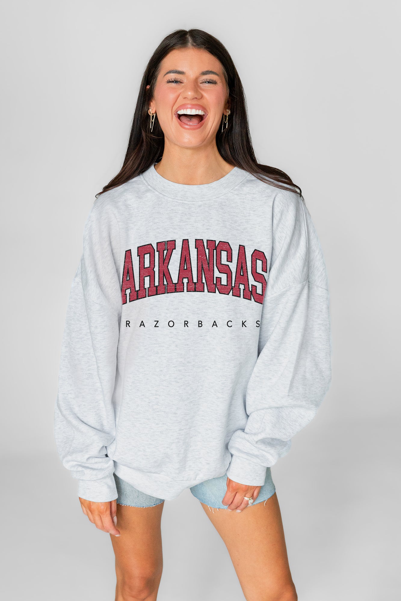 ARKANSAS RAZORBACKS NEXT MOVE PREMIUM FLEECE UNISEX CREWNECK PULLOVER