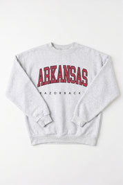 ARKANSAS RAZORBACKS NEXT MOVE PREMIUM FLEECE UNISEX CREWNECK PULLOVER