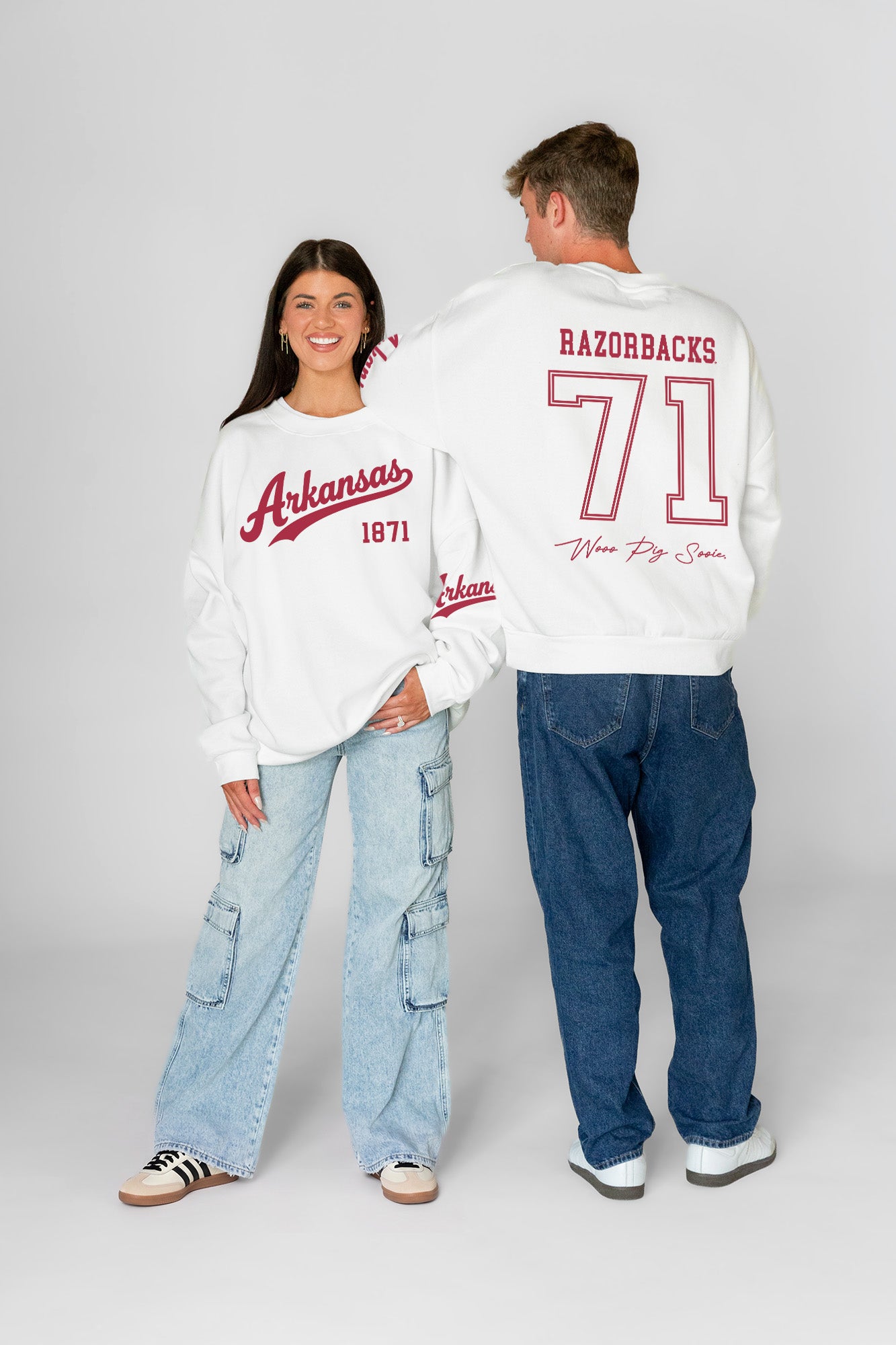 ARKANSAS RAZORBACKS DAY ONE PREMIUM FLEECE UNISEX CREWNECK PULLOVER