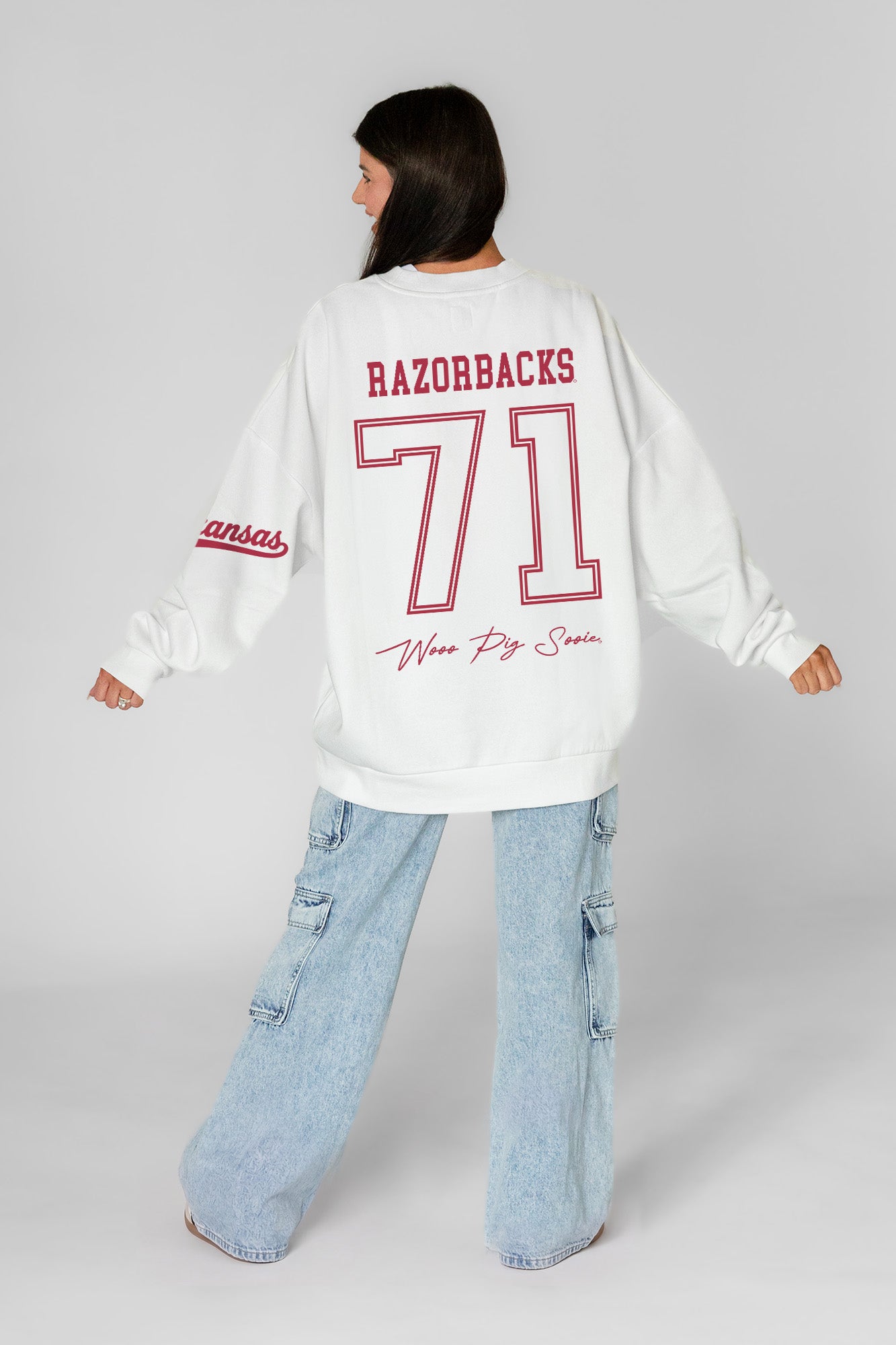 ARKANSAS RAZORBACKS DAY ONE PREMIUM FLEECE UNISEX CREWNECK PULLOVER