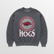 ARKANSAS RAZORBACKS SATURDAY SEAL PREMIUM FLEECE DROP SHOULDER CREWNECK PULLOVER
