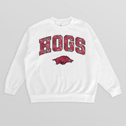 ARKANSAS RAZORBACKS SWEET PLAY PREMIUM FLEECE DROP SHOULDER CREWNECK PULLOVER