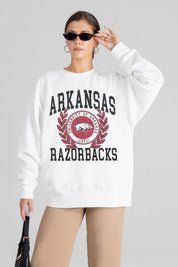 ARKANSAS RAZORBACKS GOLD STANDARD PREMIUM FLEECE DROP SHOULDER CREWNECK PULLOVER