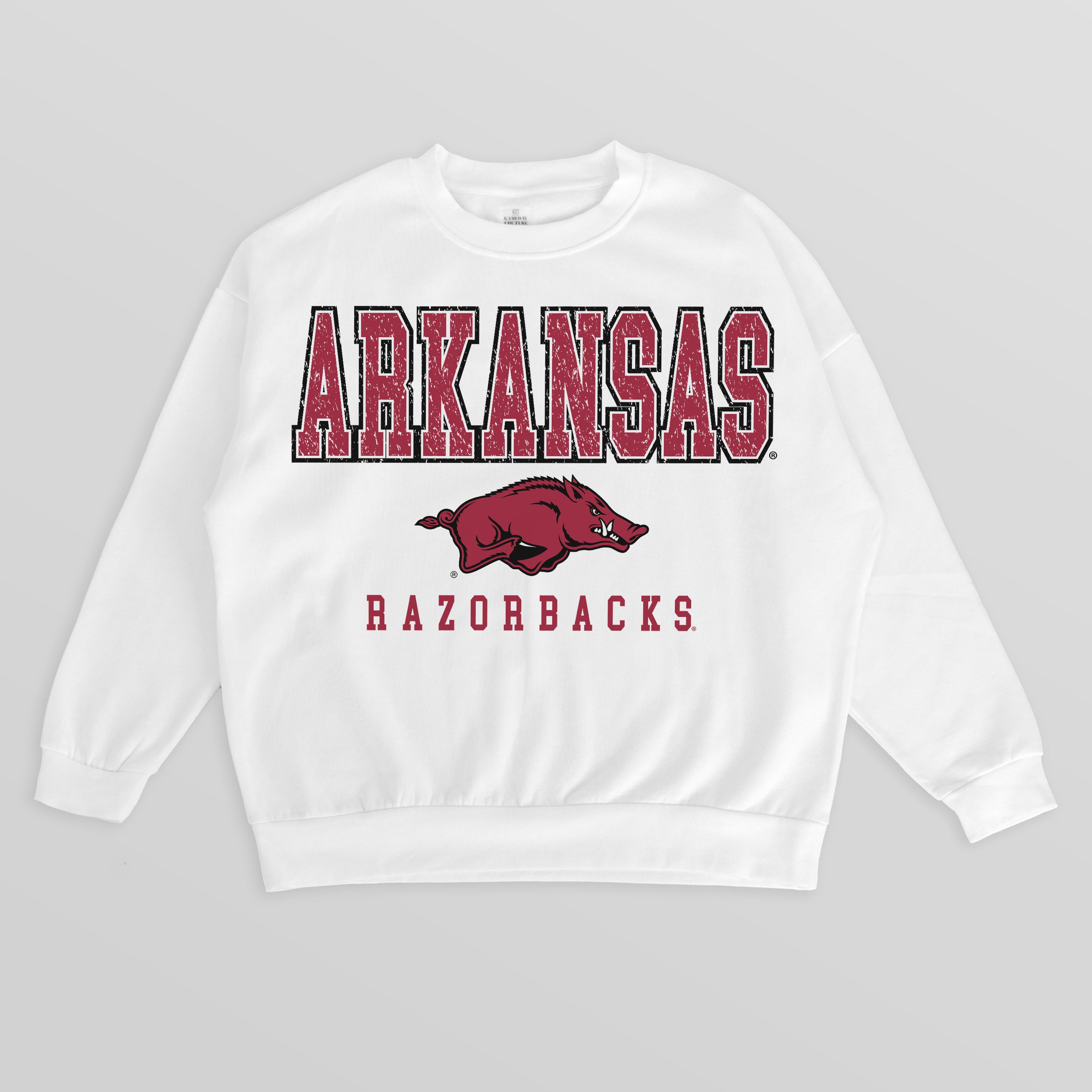 ARKANSAS RAZORBACKS FREESTYLE PREMIUM FLEECE DROP SHOULDER CREWNECK PULLOVER