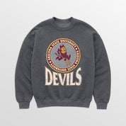 ARIZONA STATE SUN DEVILS SATURDAY SEAL PREMIUM FLEECE DROP SHOULDER CREWNECK PULLOVER