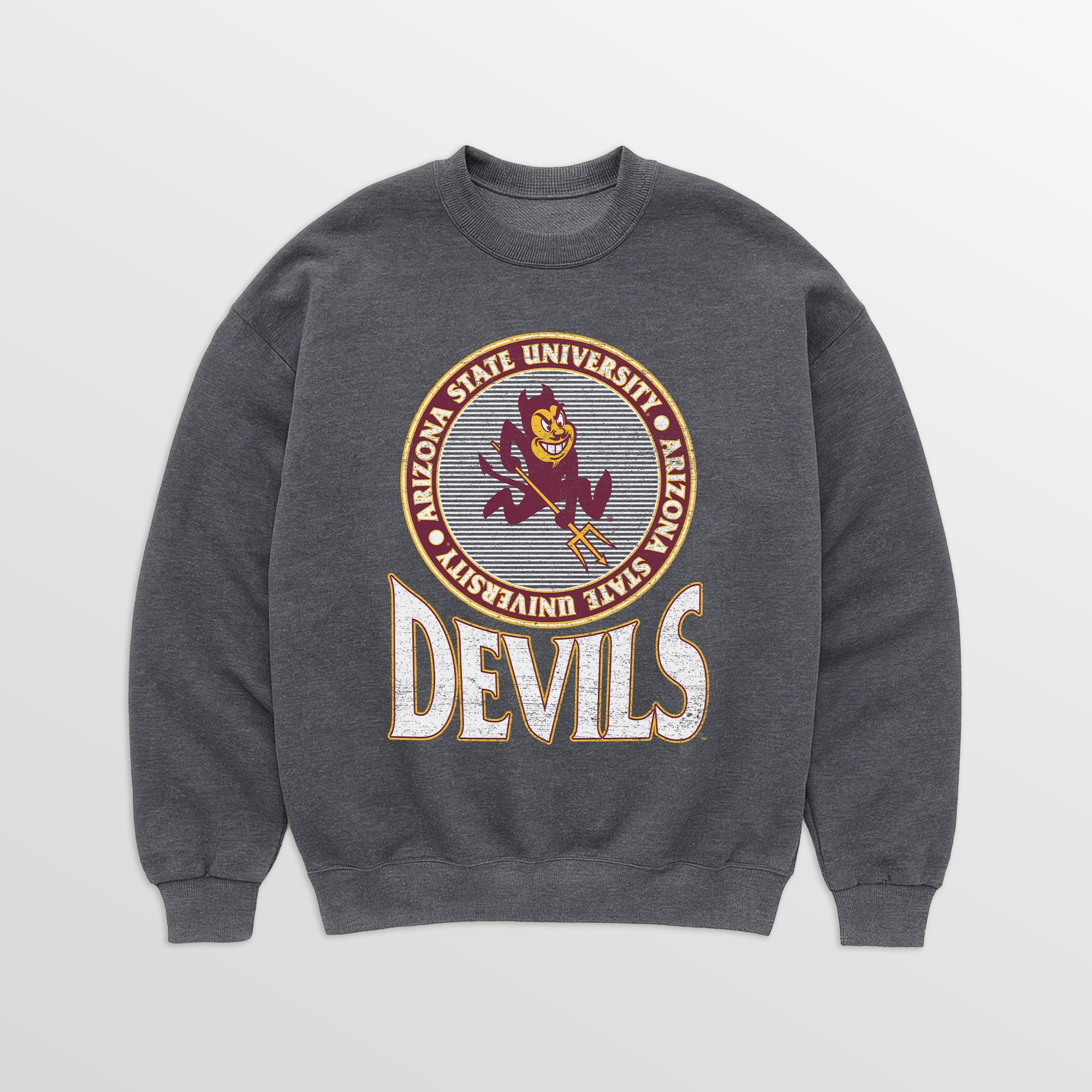 ARIZONA STATE SUN DEVILS SATURDAY SEAL PREMIUM FLEECE DROP SHOULDER CREWNECK PULLOVER