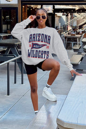 ARIZONA WILDCATS PENNANT PRIDE PREMIUM FLEECE DROP SHOULDER CREWNECK PULLOVER