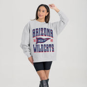 ARIZONA WILDCATS PENNANT PRIDE PREMIUM FLEECE DROP SHOULDER CREWNECK PULLOVER