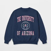 ARIZONA WILDCATS PRIME PLAY PREMIUM FLEECE DROP SHOULDER CREWNECK PULLOVER