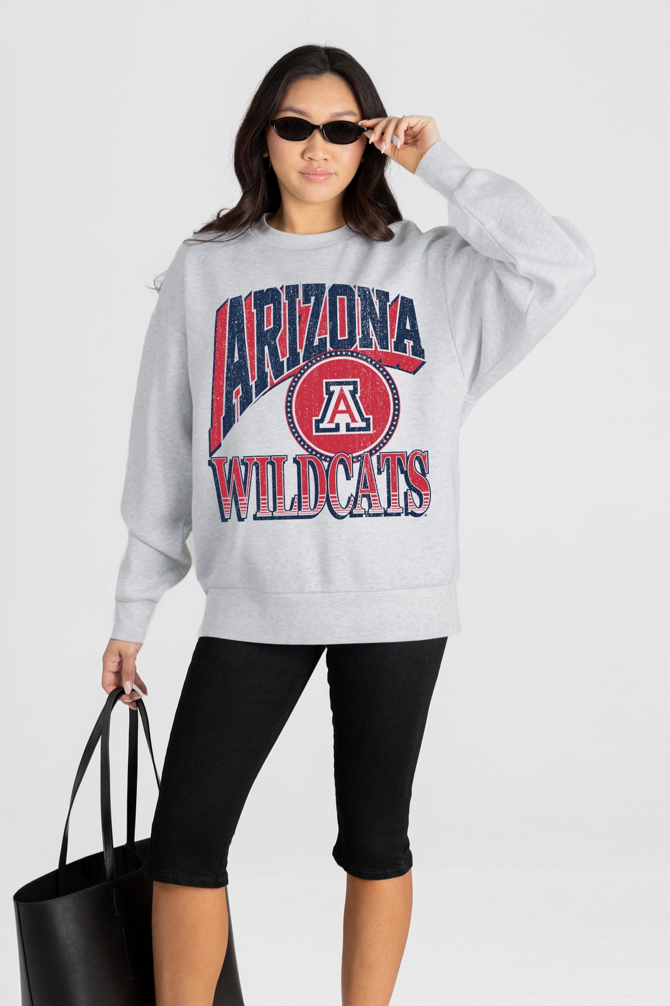 ARIZONA WILDCATS GAME ON PREMIUM FLEECE DROP SHOULDER CREWNECK PULLOVER