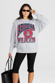 ARIZONA WILDCATS GAME ON PREMIUM FLEECE DROP SHOULDER CREWNECK PULLOVER