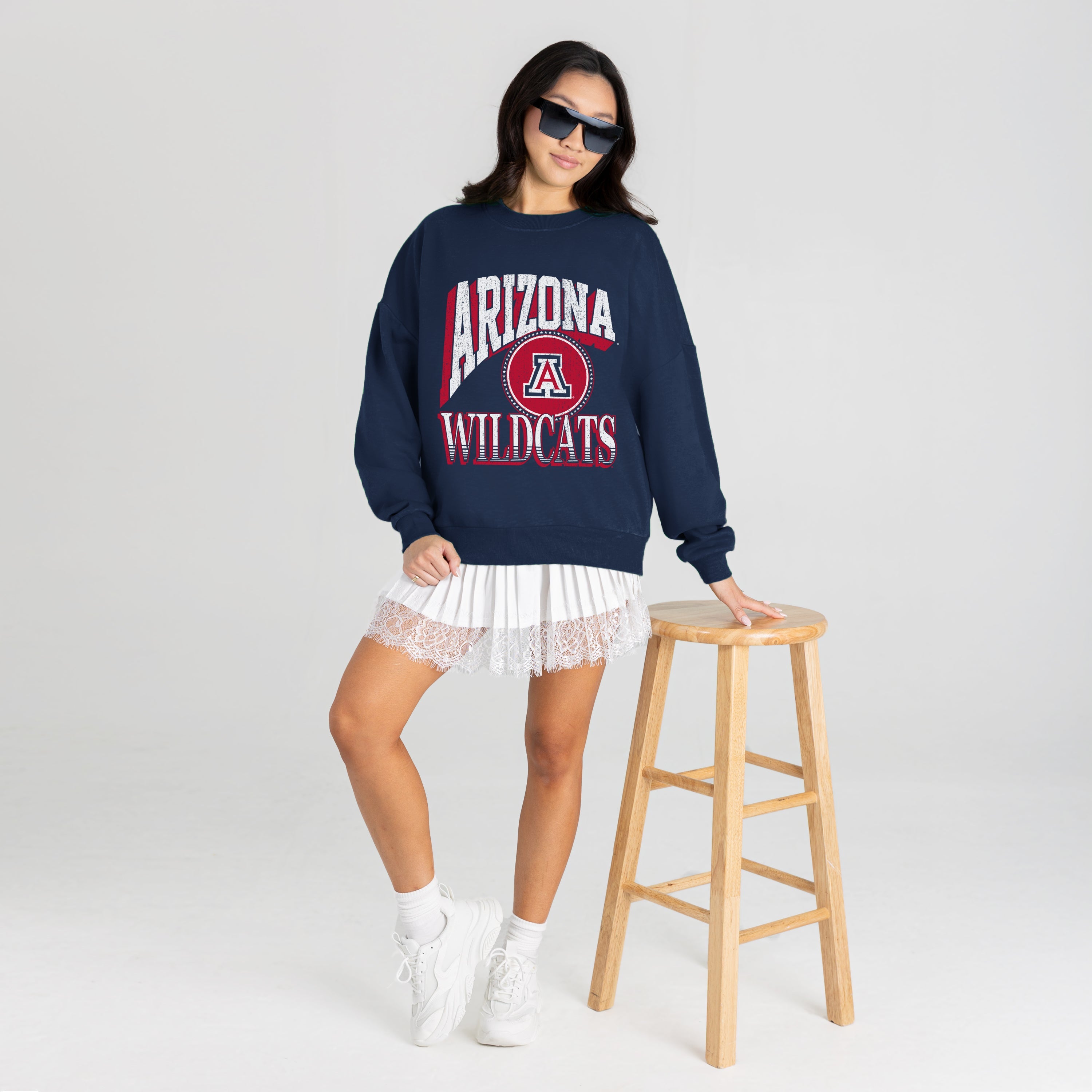 ARIZONA WILDCATS MAIN CHARACTER PREMIUM FLEECE DROP SHOULDER CREWNECK PULLOVER