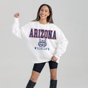 ARIZONA WILDCATS FREESTYLE PREMIUM FLEECE DROP SHOULDER CREWNECK PULLOVER
