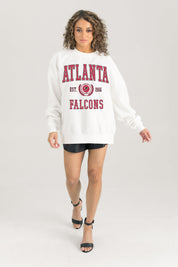 ATLANTA FALCONS TIMELESS TRIUMPH PREMIUM FLEECE DROP SHOULDER CREWNECK PULLOVER