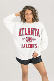 ATLANTA FALCONS TIMELESS TRIUMPH PREMIUM FLEECE DROP SHOULDER CREWNECK PULLOVER