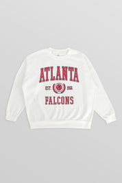 ATLANTA FALCONS TIMELESS TRIUMPH PREMIUM FLEECE DROP SHOULDER CREWNECK PULLOVER
