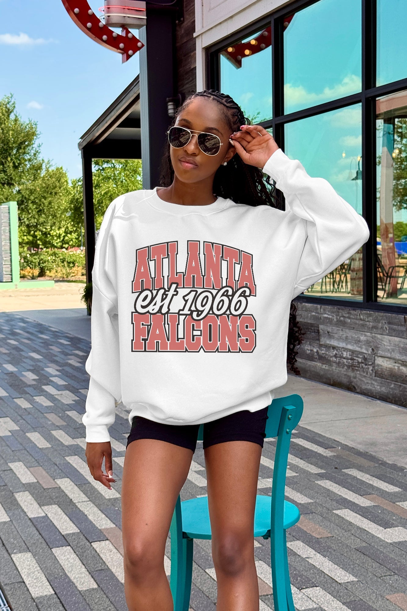 ATLANTA FALCONS FADED FORMATION PREMIUM FLEECE CREWNECK PULLOVER