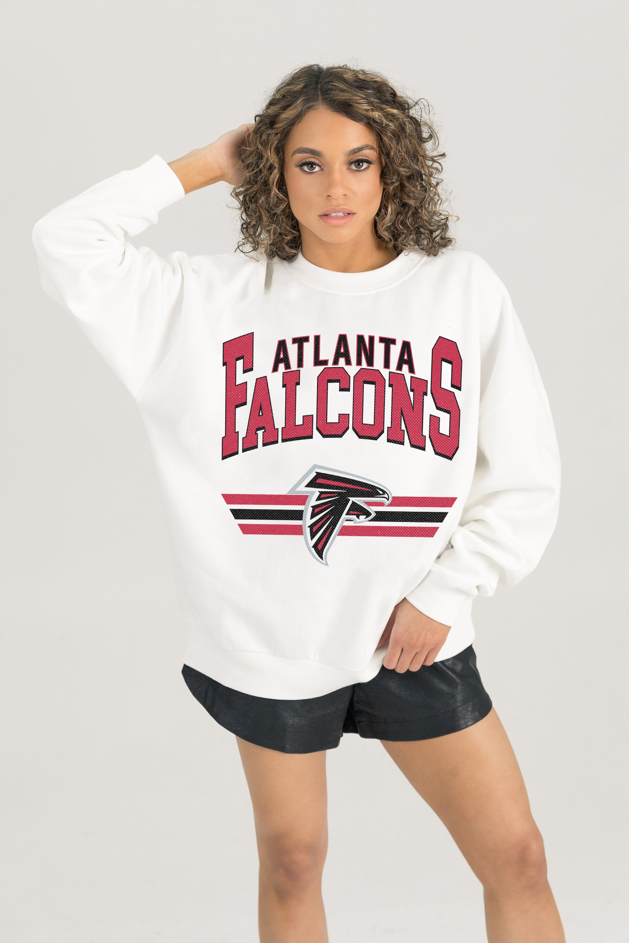 ATLANTA FALCONS SWIFT STRIKE PREMIUM FLEECE CREWNECK PULLOVER