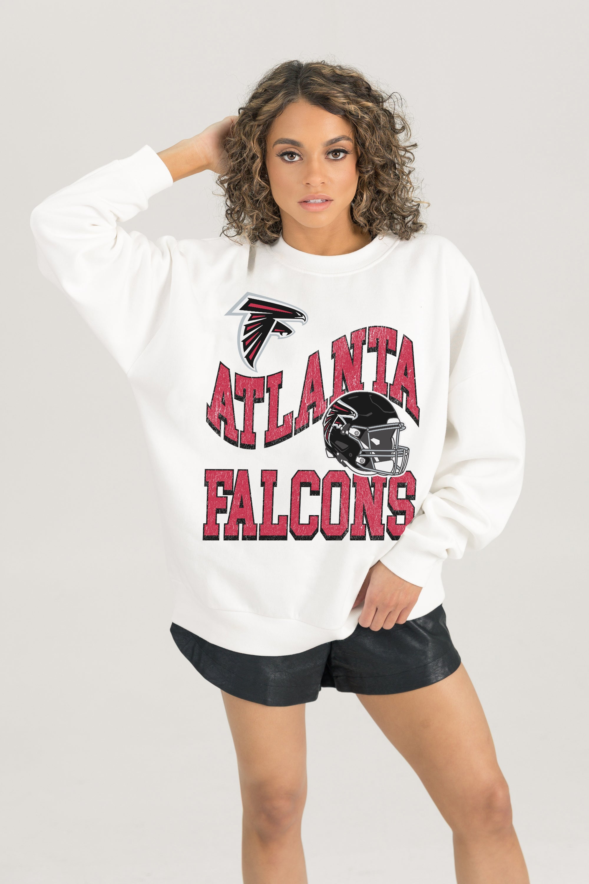 ATLANTA FALCONS HARD EARNED PREMIUM FLEECE CREWNECK PULLOVER