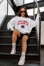 ATLANTA FALCONS TRADITION REFINED PREMIUM FLEECE CREWNECK PULLOVER