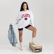 ATLANTA FALCONS TRADITION REFINED PREMIUM FLEECE CREWNECK PULLOVER