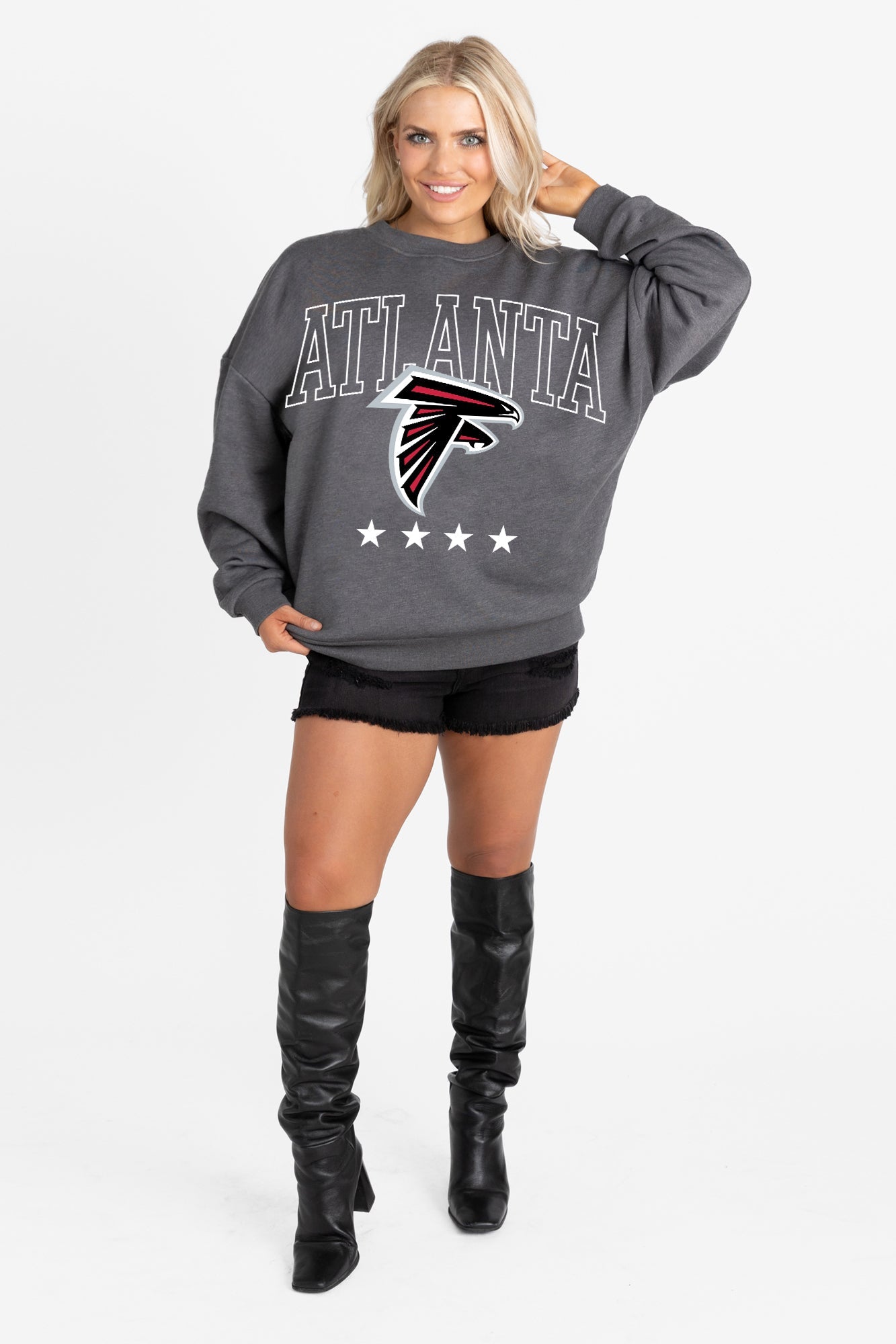 ATLANTA FALCONS RISING STAR PREMIUM FLEECE CREWNECK PULLOVER