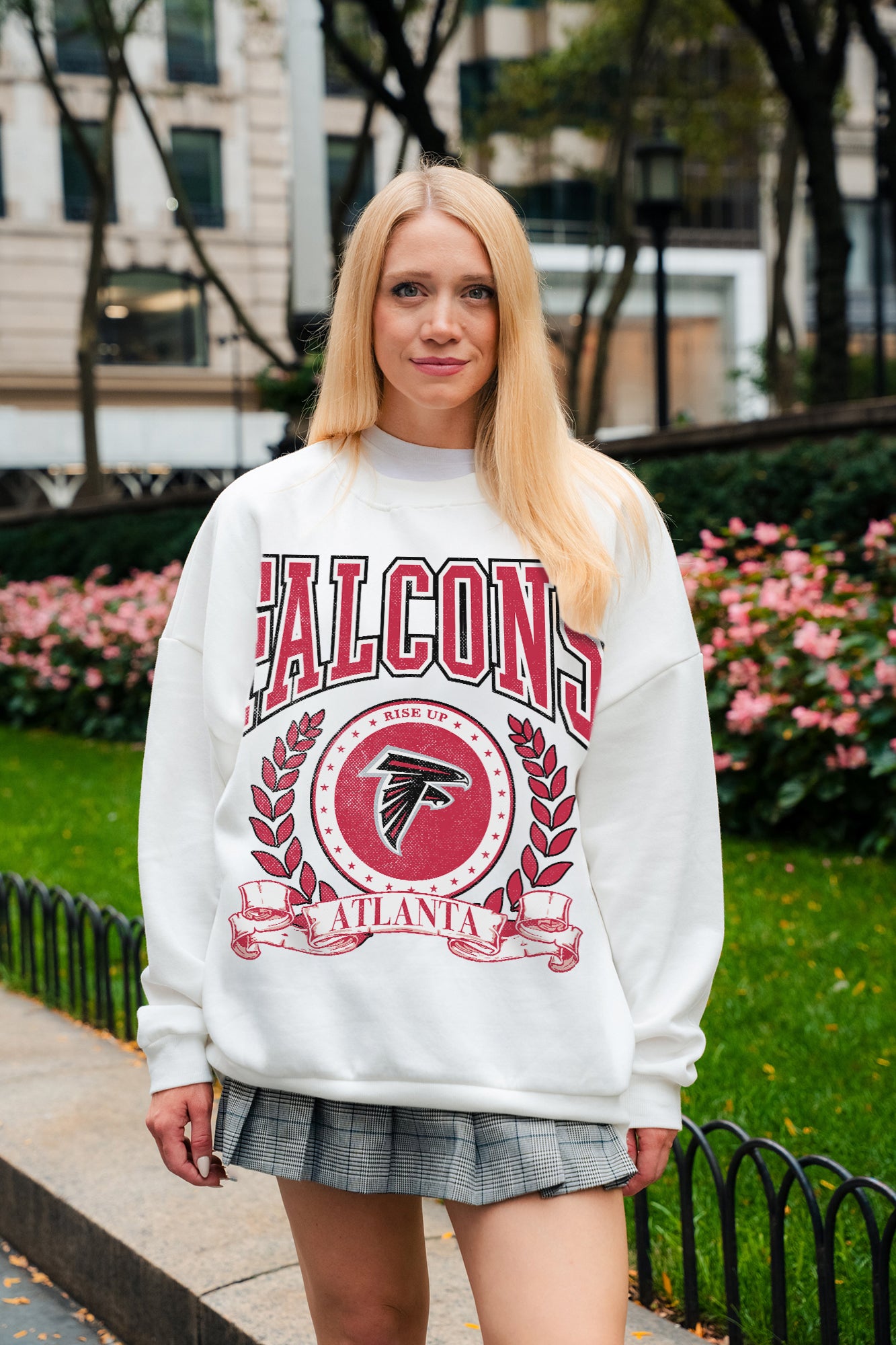 ATLANTA FALCONS STAY COOL PREMIUM FLEECE CREWNECK PULLOVER