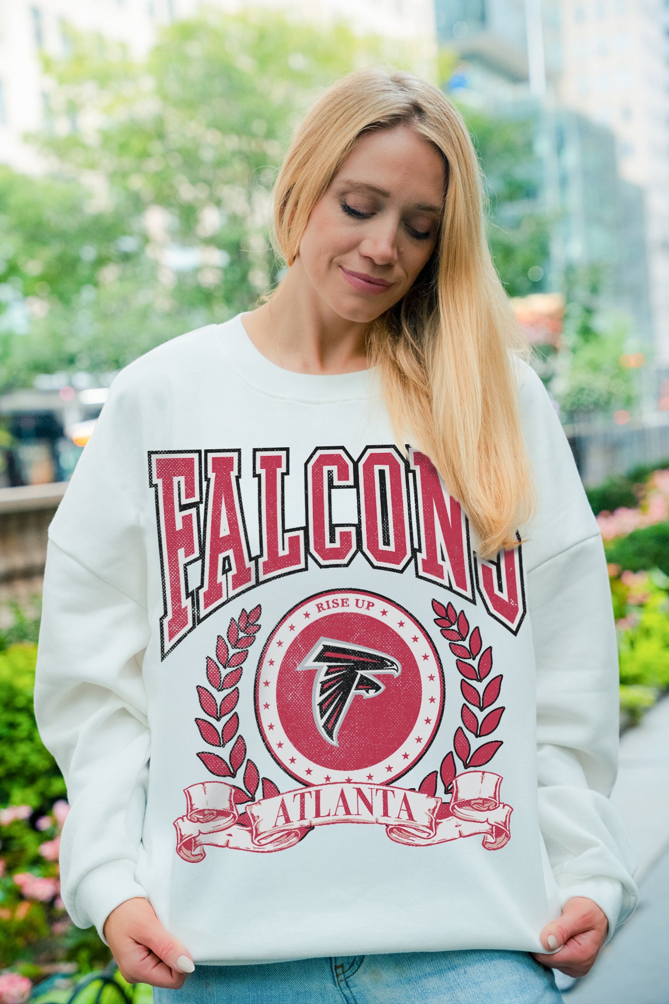 ATLANTA FALCONS STAY COOL PREMIUM FLEECE CREWNECK PULLOVER