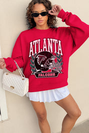 ATLANTA FALCONS CLASSIC ARCHIVES PREMIUM FLEECE DROP SHOULDER CREWNECK PULLOVER