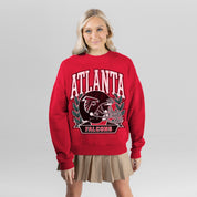 ATLANTA FALCONS CLASSIC ARCHIVES PREMIUM FLEECE DROP SHOULDER CREWNECK PULLOVER